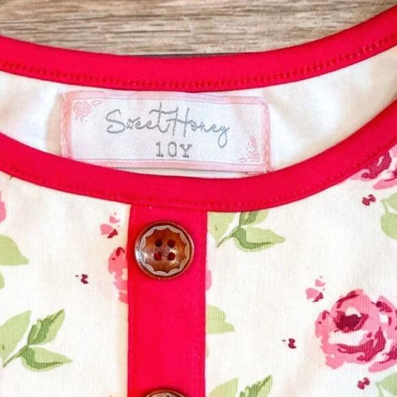NEW! SweetHoney Rose Print Bodysit, Size 10Y - Picture 3 of 4